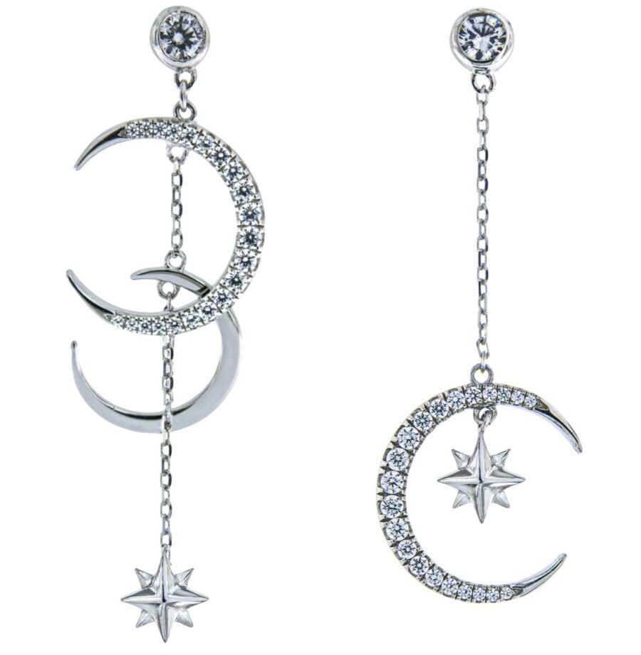 Aretes de plata Stars on the Moon