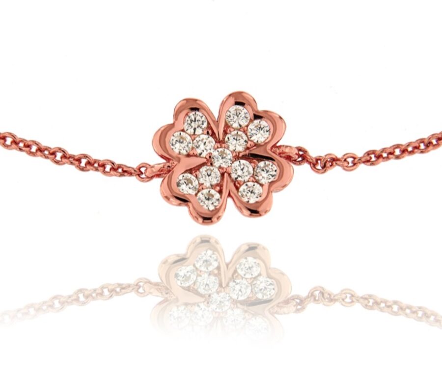 Pulsera de plata Sweetheart Clover