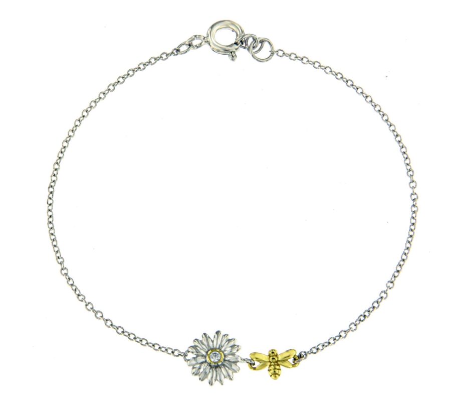 Pulsera de plata Flower & Bee - Imagen 2