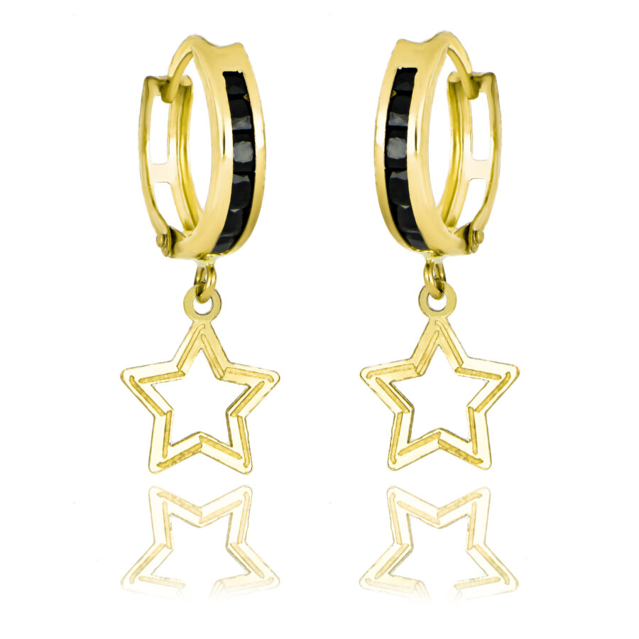 Aretes de oro Arracadas Little Star - Imagen 2