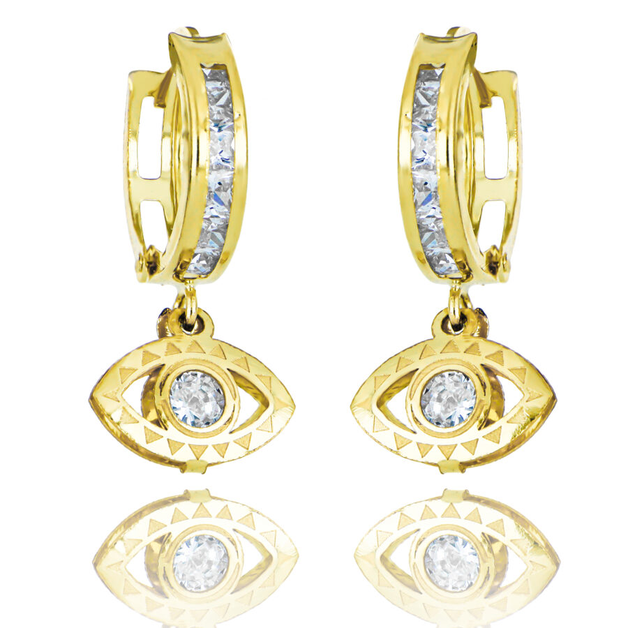 Aretes de oro Arracadas Ojo de Luz