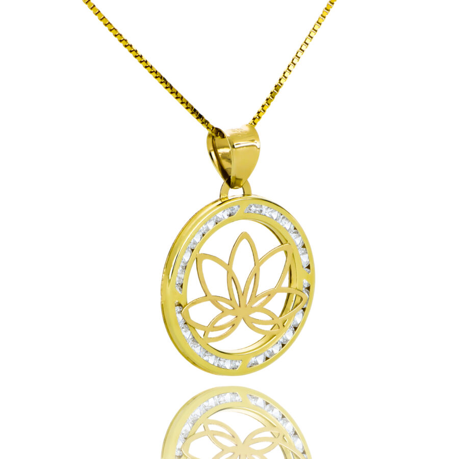Dije de oro Lotus Flower - Imagen 2