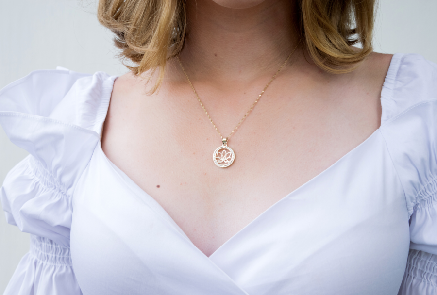 Dije de oro Lotus Flower - Imagen 3