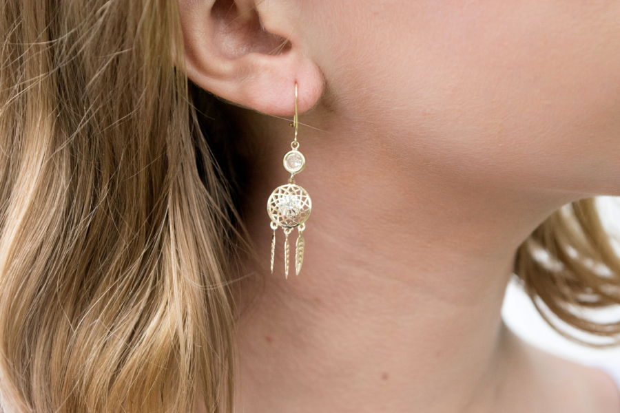 Aretes de oro Dream Catcher - Imagen 2