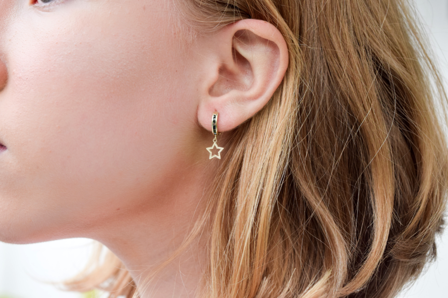 Aretes de oro Arracadas Little Star - Imagen 3